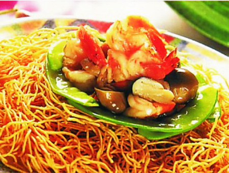 虾球香面的做法