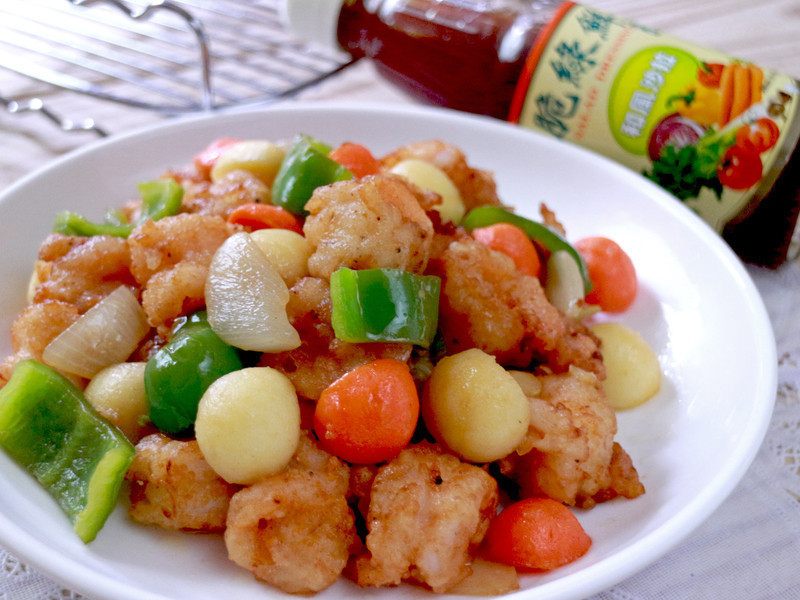 柚香苹果虾球【谷盛脆绿鲜—和风沙拉】的做法