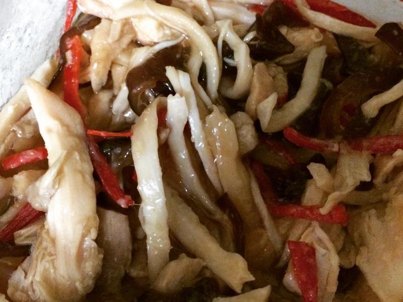 凉拌鸡丝杏鲍菇的做法