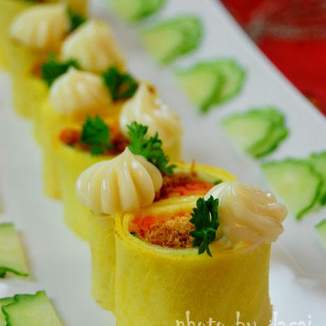 金玉满堂(三色蛋卷)的做法