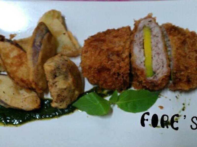 酪梨可乐饼与炸时蔬佐萝勒酱汁的做法