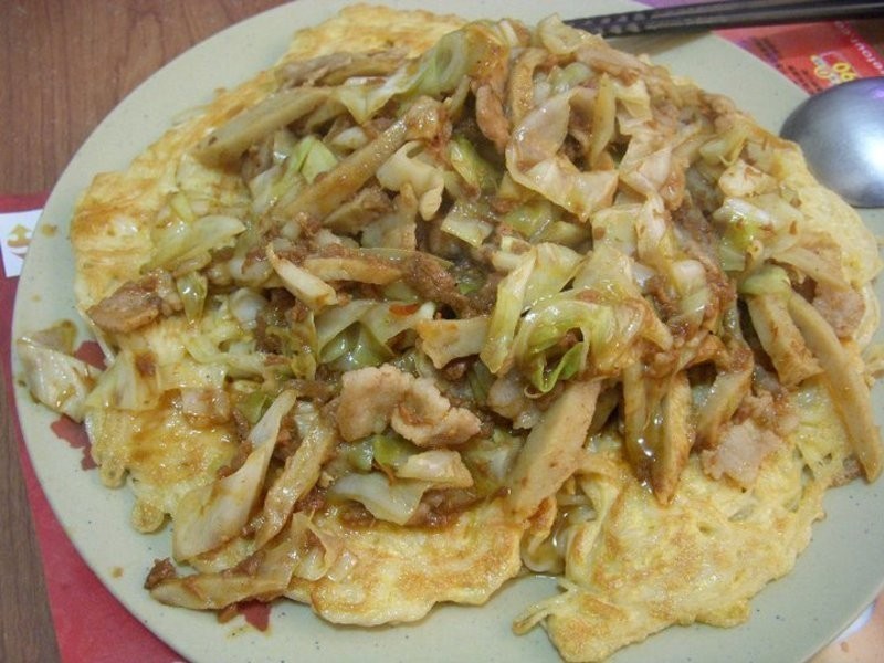 肉酱高丽菜 面线煎饼的做法