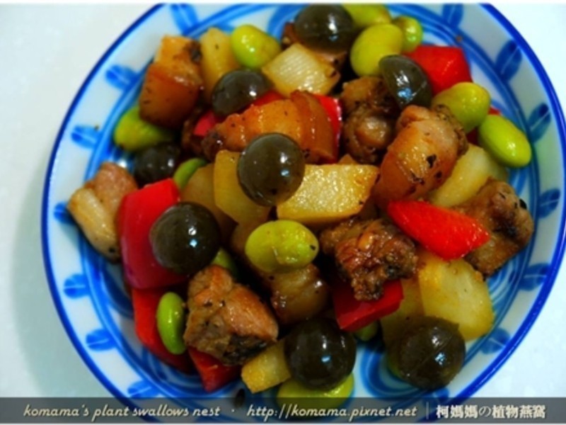 咸猪肉蔬果松的做法