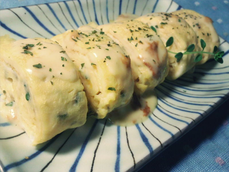 百里香烘蛋佐起司酱的做法