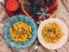 自制青酱鲜虾义面的做法