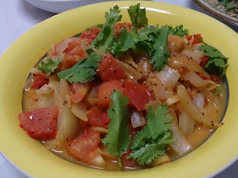 奶油起司炒番茄洋葱的做法