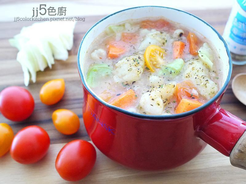 香草蔬菜鱼肉薏仁粥的做法