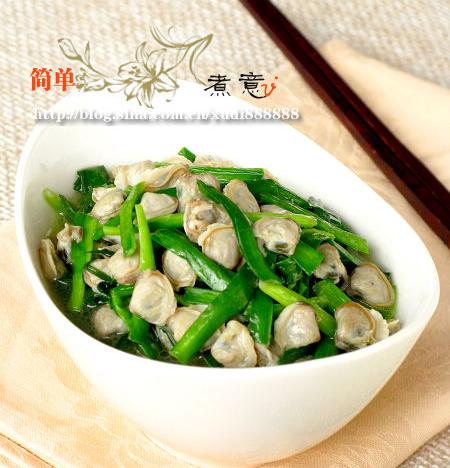 春季养生第一菜--蚬肉炒韭菜的做法