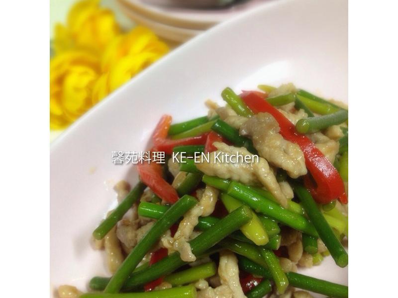 蒜苔肉丝的做法