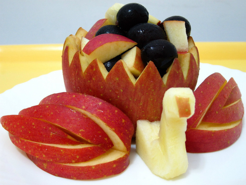 苹果雕-天鹅的做法