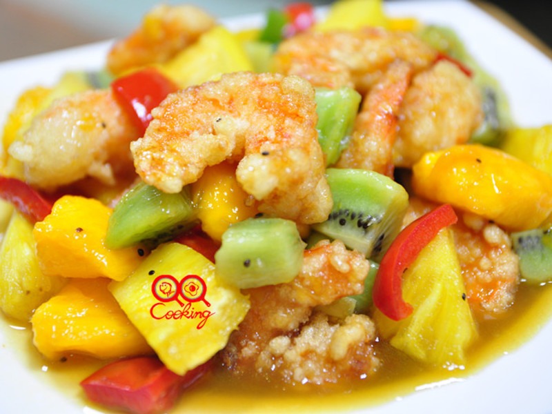 蚝油醋香果律虾球的做法