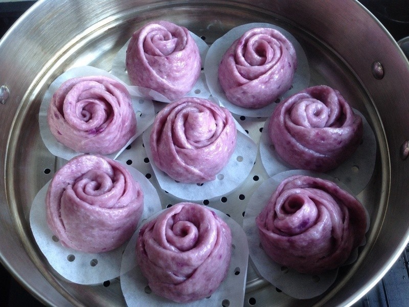 紫色玫瑰花馒头的做法