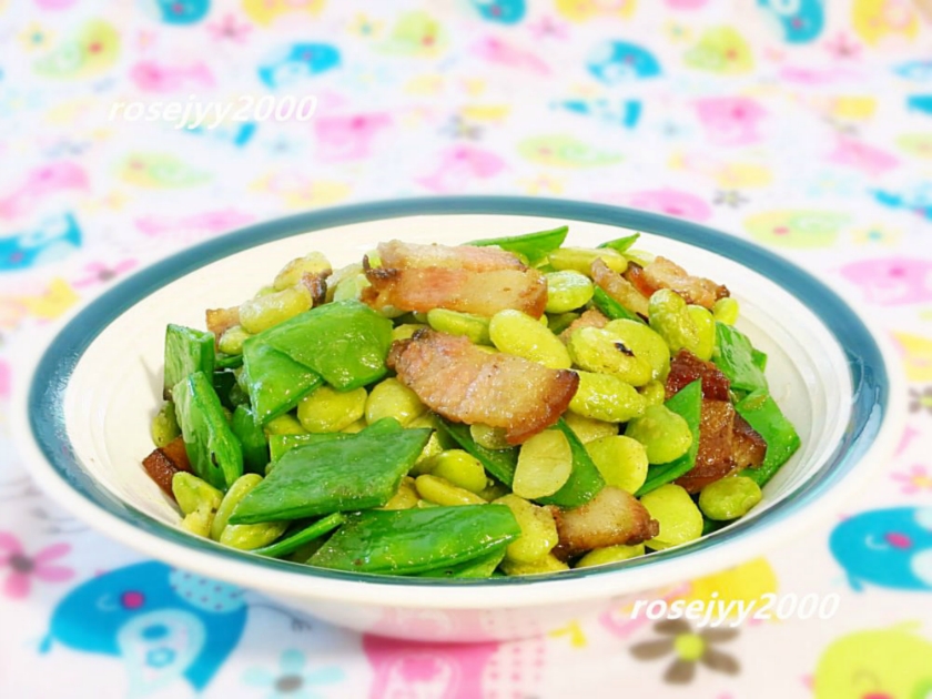 双豆炒咸肉的做法