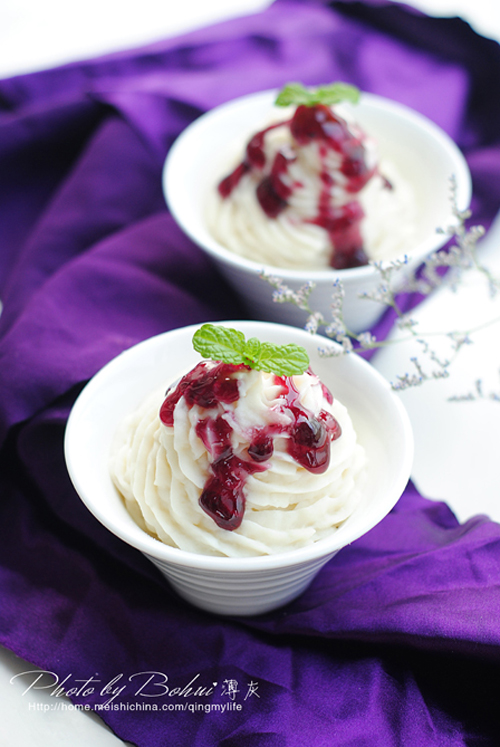 蓝莓山药泥的做法