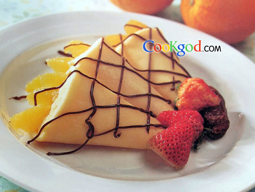 香橙薄饼配朱古力汁的做法