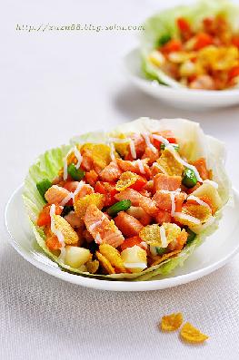 五彩三文鱼松的做法