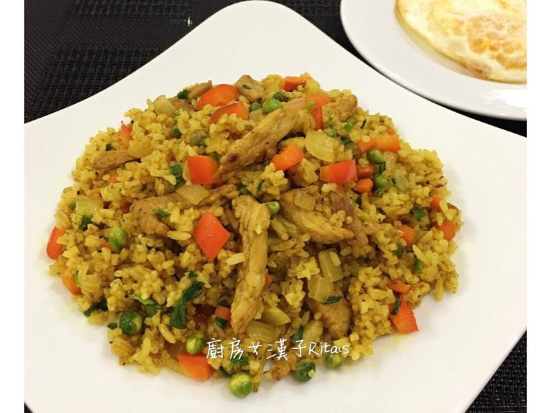 肉丝咖哩炒饭的做法