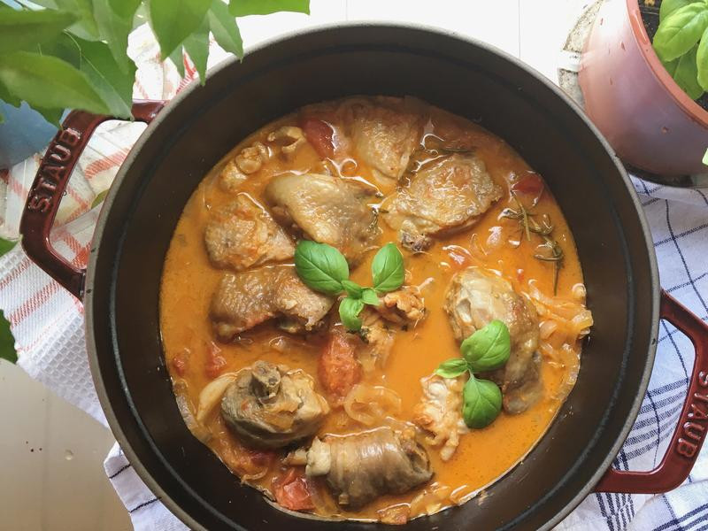 白酒蕃茄炖鸡的做法