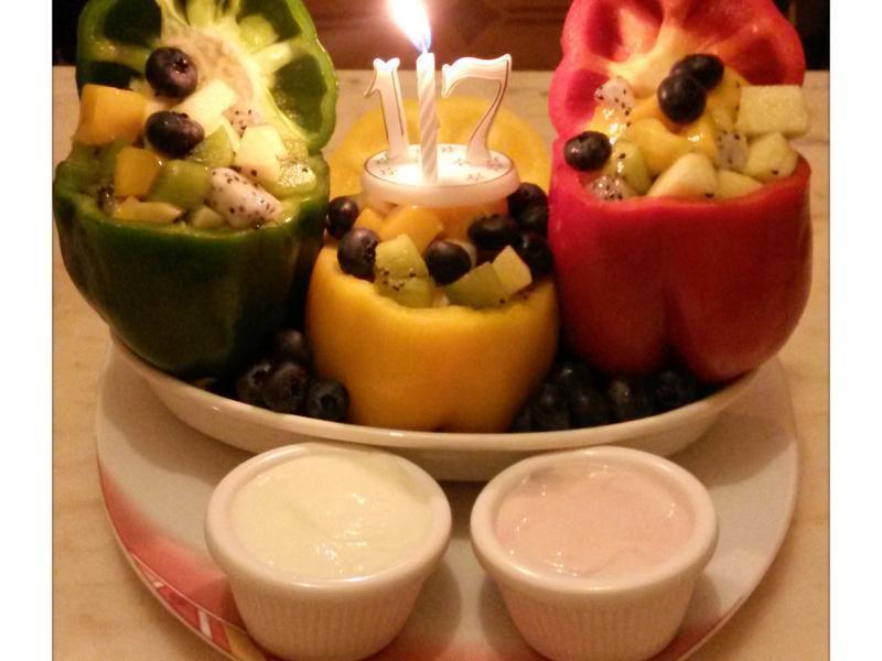 三色甜椒杯的做法