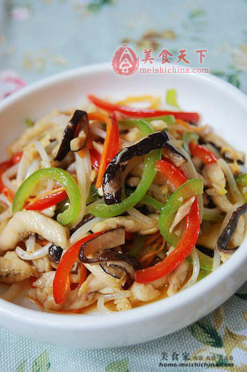 五彩鲟鱼丝的做法