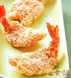 芝麻炸虾的做法