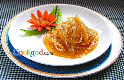 香芒汁捞海虎翅的做法