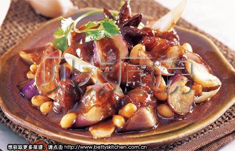 黄豆烧茄子的做法