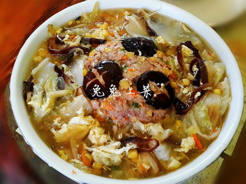 玉米蒸肉鱼翅羹的做法