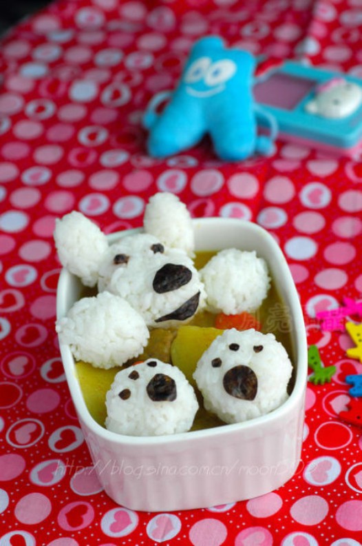 小狗造型便当的做法