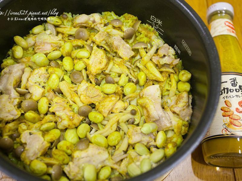 咖哩鸡肉野菇饭的做法