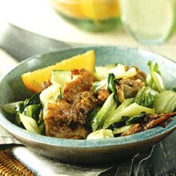 姜味青江菜炒猪肉片的做法