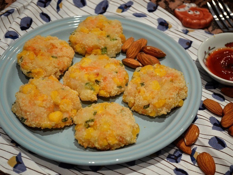 杏仁玉米虾饼的做法