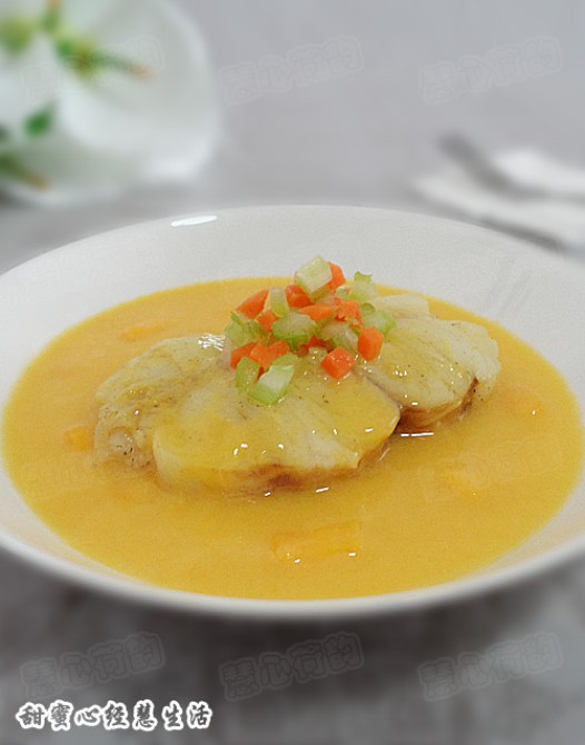 芒果椰浆清蒸银鳕鱼的做法