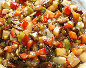 什锦茄丁的做法