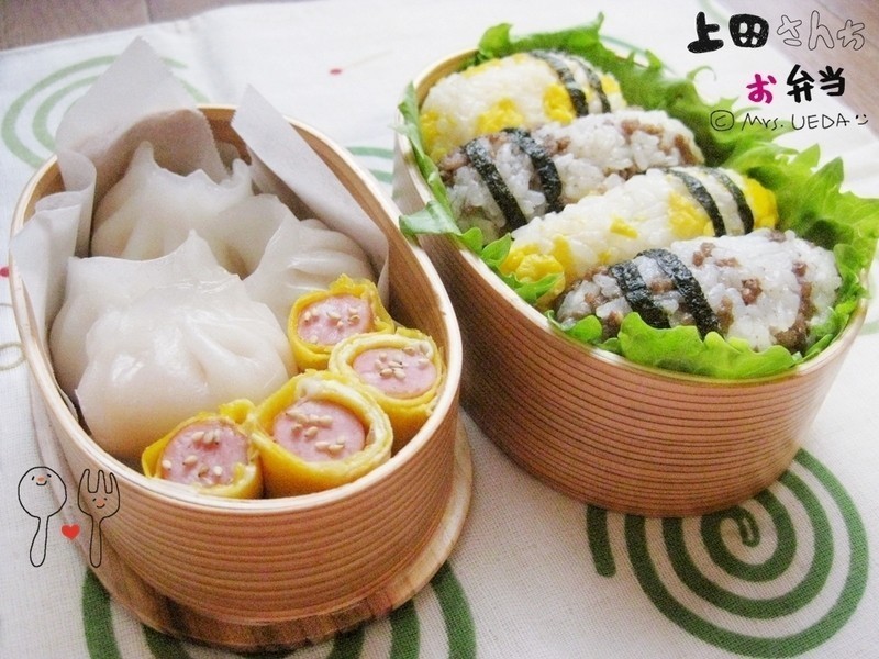 日式Q皮鲜虾饺双色便当(上田太太爱料理)的做法