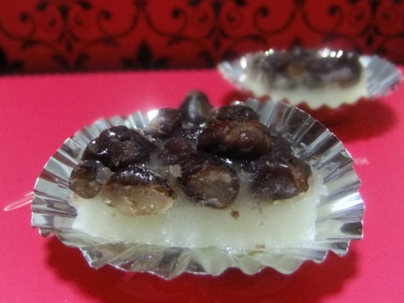 和果子-椰奶红豆水无月的做法