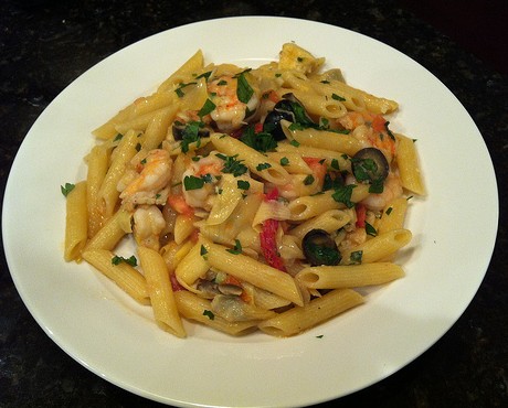 虾炒意大利面的做法