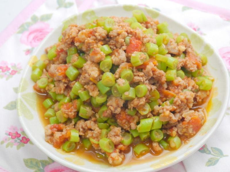蕃茄肉末炒豆角的做法