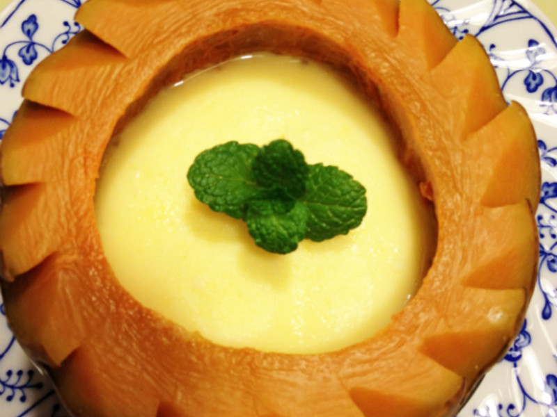 南瓜蒸蛋甜盅的做法