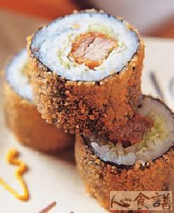 炸猪排寿司的做法