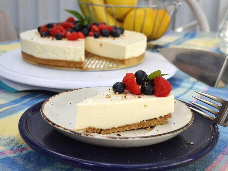 柠香莓果生乳酪蛋糕(免烤箱)的做法