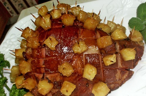 菠萝蜜汁烤火腿的做法