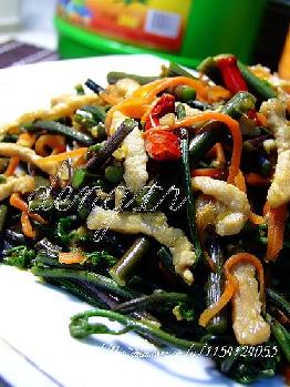 蕨菜炒肉丝的做法