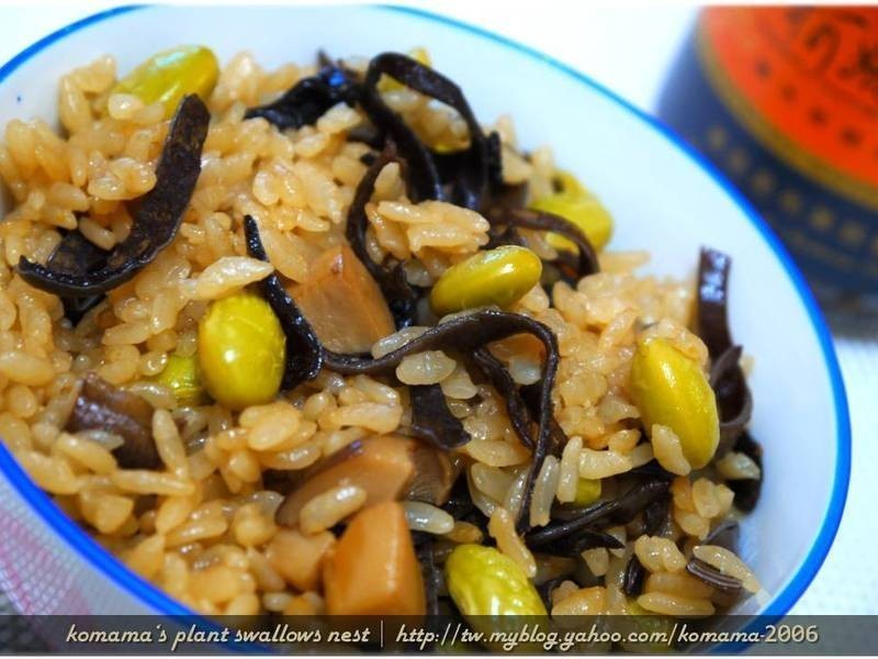 黑菇酱毛豆蒸饭.的做法