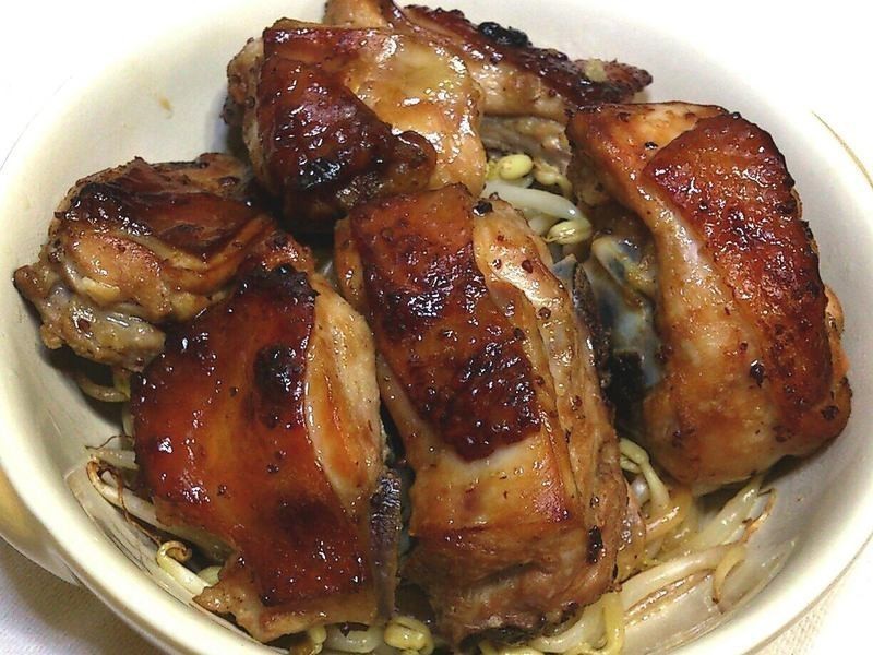 桔香芥末籽烤鸡拌豆芽菜的做法
