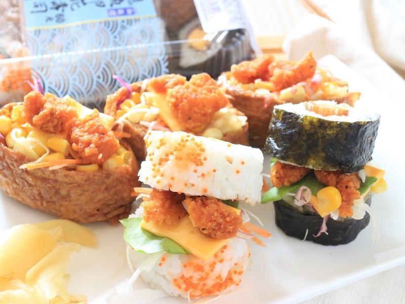 飞鱼卵花寿司迷你汉堡_小七食堂的做法