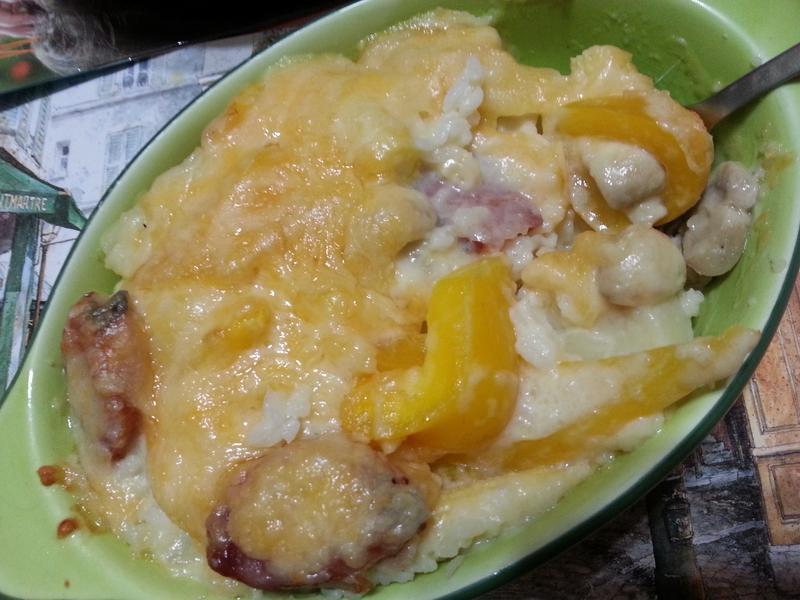 自制简易白酱作法&香肠奶油蘑菇焗烤饭的做法