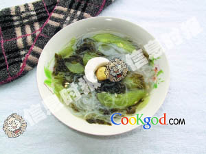 白瓜咸蛋粉丝汤的做法