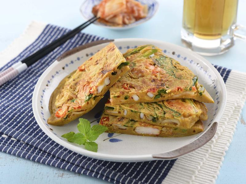 韩式咖哩泡菜海鲜煎饼的做法