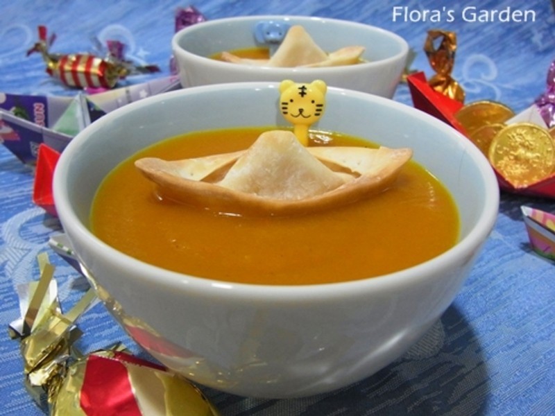 劳作料理-小船南瓜浓汤的做法